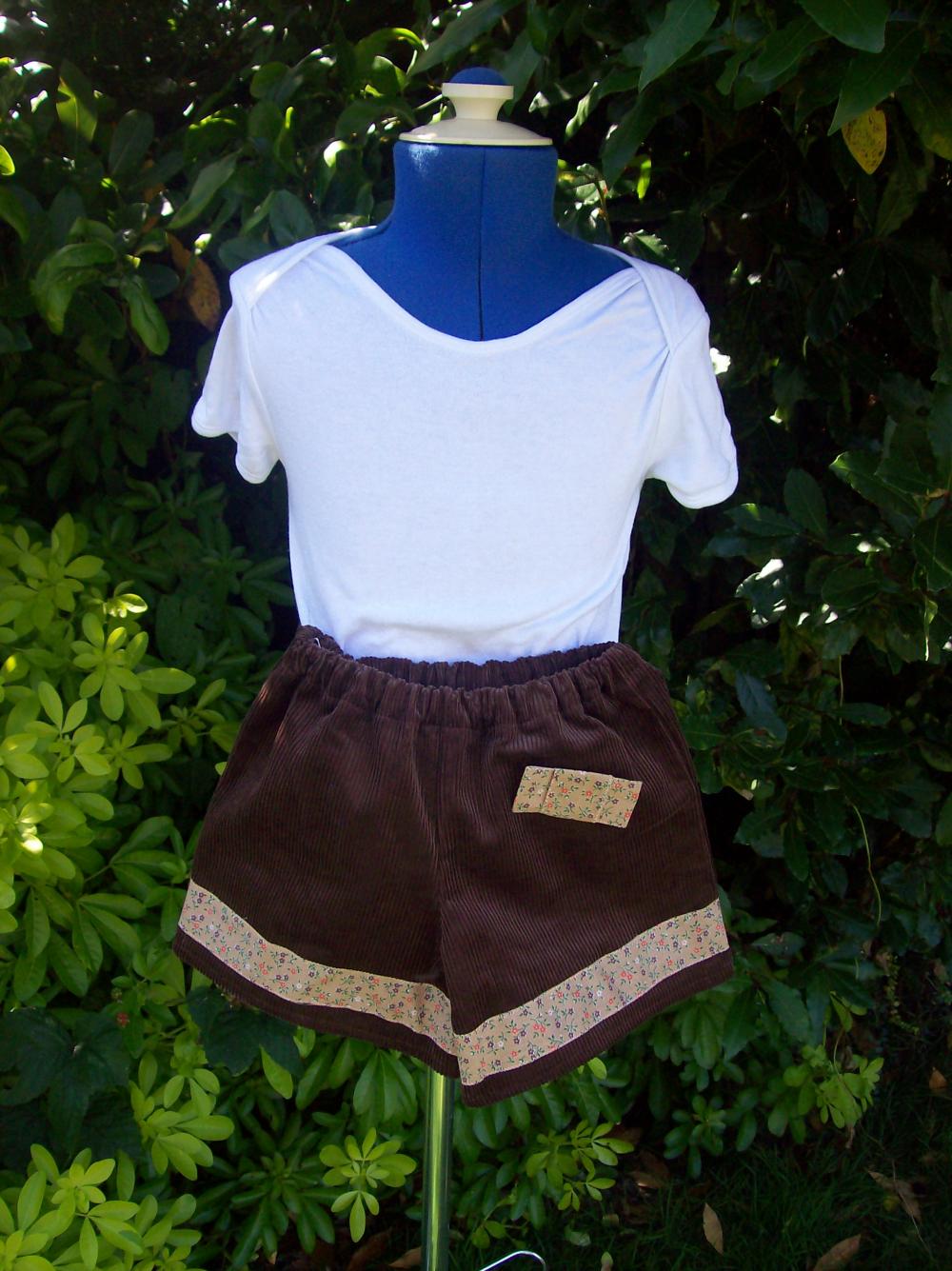 Girls Brown Corduroy Shorts