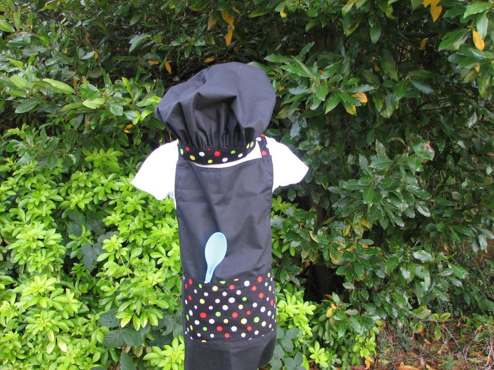 Black Spotty Chef Outfit/costume